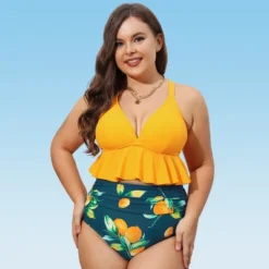 Women's High Waist Ruffled Plus Size Bikini Set - Cupshe 14 Women's High Waist Ruffled Plus Size Bikini Set - Cupshe -Cupshe GUEST 005e6d62 741c 4fe2 8d29 cbc72ddde27c