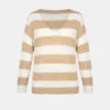 Women's Striped V-Neck Sweater - Cupshe -Cupshe GUEST 0210022e 3ca0 49ad 8477 90de5e11e341
