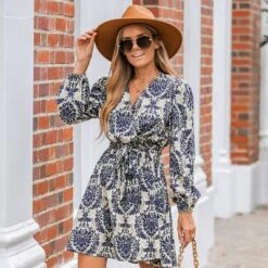 Women's Ornate Print Surplice Neck Mini Dress - Cupshe -Cupshe GUEST 03542565 0d33 4899 a179 3d87c694be45