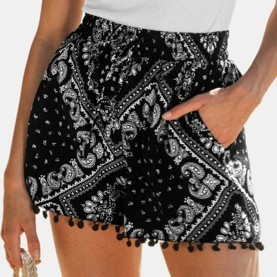 Women's Bandana Pom Pom Shorts - Cupshe 8 Women's Bandana Pom Pom Shorts - Cupshe - Image 6