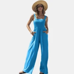 Women's Straight Neck Wide Straps Smocked Wide Leg Jumpsuit - Cupshe 13 Women's Straight Neck Wide Straps Smocked Wide Leg Jumpsuit - Cupshe -Cupshe GUEST 063c7a2e e999 42a8 9fd7 7e1d3fa5b322