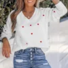 Women's Embroidered Heart V-Neck Sweater - Cupshe 2 Women's Embroidered Heart V-Neck Sweater - Cupshe -Cupshe GUEST 067b92b9 8433 4aa0 b48c 252f899d8f34