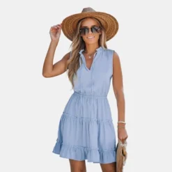 Women's Ruffled Tie Neck Mini Dress - Cupshe -Cupshe GUEST 072a4b6e 90e1 4a98 b48a 8aa7ad7800e9