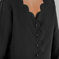 Women's Scalloped V-Cut Back Black Top - Cupshe -Cupshe GUEST 095dbdf3 dd6e 49dd b441 5cf9dae4234b