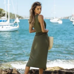 Women's Twisted Leg-Slit Midi Dress - Cupshe -Cupshe GUEST 0bd7571b b38f 4603 a596 abf8d5437e0e