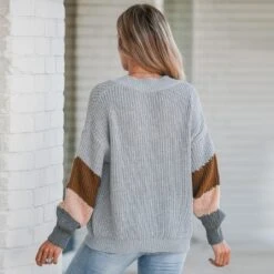 Women's Striped V-Neck Long Sleeve Sweater - Cupshe -Cupshe GUEST 0c5cd58d a2dd 4e10 ab1e 3de923f239cf