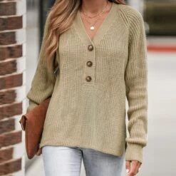 Women's Crochet Rib Half-Buttoned Sweater - Cupshe 14 Women's Crochet Rib Half-Buttoned Sweater - Cupshe -Cupshe GUEST 0e63854d d0c8 4671 ba2e f34aaa8ae927