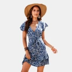 Women's Belted Ditsy Floral Mini Dress - Cupshe -Cupshe GUEST 0f8dae90 526b 4ea0 a5ab 224bffbe27da