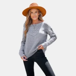 Women's Rib Long Sleeve Sweater - Cupshe -Cupshe GUEST 0fe4d042 089c 4506 9515 7a75a9f20205