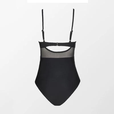 Women's V Neck One Piece Swimsuit Crisscross Mesh Mid Cut Bathing Suit-Cupshe 4 Women's V Neck One Piece Swimsuit Crisscross Mesh Mid Cut Bathing Suit-Cupshe - Image 2