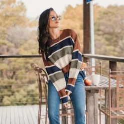 Women's Striped Drop Shoulder Sweater - Cupshe 11 Women's Striped Drop Shoulder Sweater - Cupshe -Cupshe GUEST 1046c373 6a35 4033 b378 5479eaa85b91