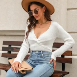 Women's Cooler Daze Twisted-Front Fitted Sweater - Cupshe 14 Women's Cooler Daze Twisted-Front Fitted Sweater - Cupshe -Cupshe GUEST 11cc70f8 97a5 43d2 80af 8f8691b9d04b