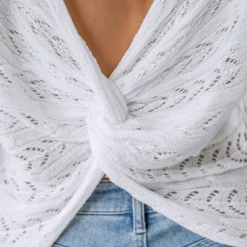 Women's Pointelle Knit Twisted-Back Sweater - Cupshe 12 Women's Pointelle Knit Twisted-Back Sweater - Cupshe -Cupshe GUEST 15507ded 39af 483a 9b3f 2454510f42e9