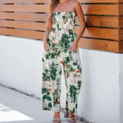 Women's Tropical Smocked Cami Jumpsuit - Cupshe -Cupshe GUEST 15d39a12 0c29 4c45 b6b2 a3c292b91b9e
