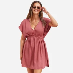 Women's Elastic Beachwear Short Sleeve Cover Up -Cupshe -Cupshe GUEST 161961c1 bdfb 4cb4 9b85 8c903775a2dd