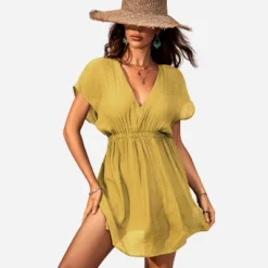 Women's Elastic Beachwear Short Sleeve Cover Up -Cupshe -Cupshe GUEST 161ee865 5db5 49dd 8422 ee95e808c61f
