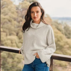 Women's Turtleneck Drop Shoulder Sweater - Cupshe -Cupshe GUEST 175f1029 ed10 4e14 b985 d2a7421c971d