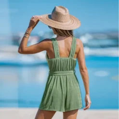 Women's Belted Knotted Cami Romper - Cupshe -Cupshe GUEST 18398a53 69b9 4bd8 9b3c 7b7581dbe2db