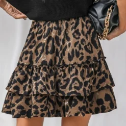 Women's Leopard Print Drawstring Ruffled Skirt - Cupshe -Cupshe GUEST 187f32af 2e44 4638 b754 e4959296d055