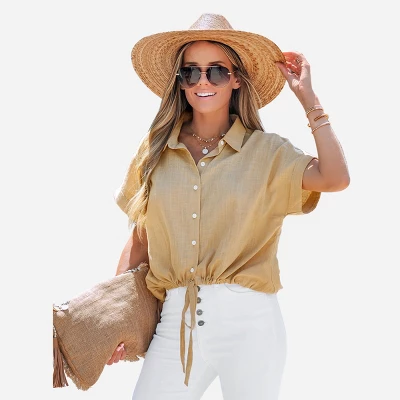 Women's Drawstring Dolman Sleeve Shirt - Cupshe 8 Women's Drawstring Dolman Sleeve Shirt - Cupshe - Image 6