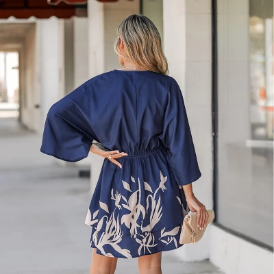 Women's Watercolor Floral Print A-Line Mini Dress - Cupshe 5 Women's Watercolor Floral Print A-Line Mini Dress - Cupshe - Image 3