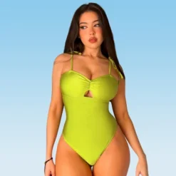 Women's Ruched Tie Strap One Piece Swimsuit -Cupshe -Cupshe GUEST 1c45fc77 3dd1 4ba1 a127 d37d365243ba
