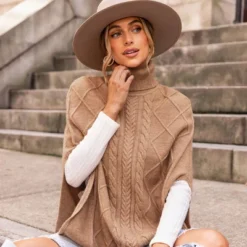 Women's Cable Knit Turtleneck Sweater - Cupshe -Cupshe GUEST 1c61eed1 8692 44e2 8fc7 4d404a4303b7