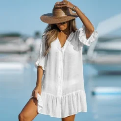 Women's Ruffled Swim Cover Up Dress -Cupshe -Cupshe GUEST 1cd95c8e 3b60 49c7 af58 c3e77ff14c36