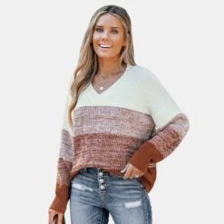 Women's Striped V Neck Drop Sleeve Sweater - Cupshe -Cupshe GUEST 1d48efad c459 48a7 8cab aac91f389fa2