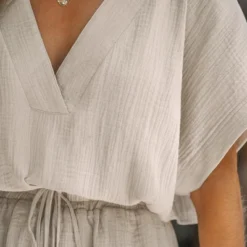 Women‘s Drawstring Plunging V-Neck Romper - Cupshe -Cupshe GUEST 1f6557be 9d28 4e8a a226 dfe598f39d43