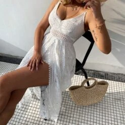 Women's Thin Straps Ruching Smocking Lace Jumpsuit - Cupshe -Cupshe GUEST 21e81848 fa49 4909 8cd5 36a12f33e38c