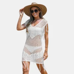 Women's Sheer Crochet Fringe Cover-Up Dress - Cupshe -Cupshe GUEST 22a7657a bacc 4e3e b005 27255240d014