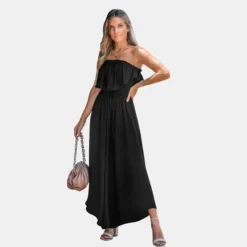 Women's Onyx Ruffled Off-the-Shoulder Jumpsuit - Cupshe -Cupshe GUEST 24bfb261 208e 42a9 bd6a 8cd436398aae