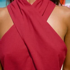 Women's Crisscross Halter Mini Dress - Cupshe -Cupshe GUEST 24c570c0 22a3 4f88 9a19 95a79278dc87