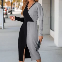 Women's Two-Tone Scalloped Lace Midi Dress - Cupshe -Cupshe GUEST 25627034 f4a9 42a7 9653 69c70545768d