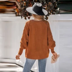 Women's Pumpkin Spice Textured Knit Sweater - Cupshe -Cupshe GUEST 2798bf3d 766d 479d a3f7 05d7b3dd8639