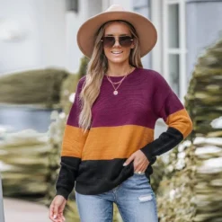 Women's Colorblock Striped Rib Sweater - Cupshe -Cupshe GUEST 28140c89 54cf 47e5 adcd da0338b0a034