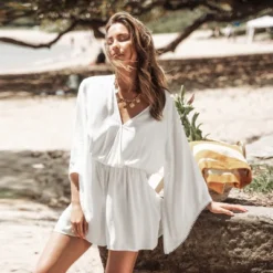 Women's Drawstring Waist Tassel Cover-Up Romper - Cupshe -Cupshe GUEST 28e434e8 cded 408d 9e6e a4aa71fc3846