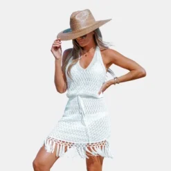 Women's Crochet Tassel Halter Cover-Up Dress - Cupshe -Cupshe GUEST 29fe7f74 673f 414a 9b85 33e9faf0a182