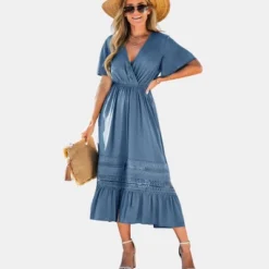 Women's Ruffled Lace-Trim Midi Dress - Cupshe -Cupshe GUEST 2ab232b2 8ba8 4e1b be98 141cbaa20ec6