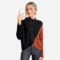 Women's Cable Knit Mock Neck Sweater - Cupshe -Cupshe GUEST 2c5183d6 557b 477f b450 263c65c146f1