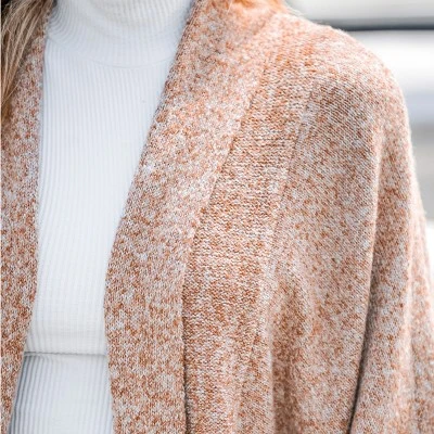 Women's Marled Knit Open-Front Bishop Sleeve Cardigan - Cupshe 4 Women's Marled Knit Open-Front Bishop Sleeve Cardigan - Cupshe - Image 2