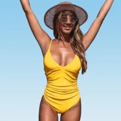 Women's Bright Day Shirring One Piece Swimsuit -Cupshe -Cupshe GUEST 2e4da2b2 4dba 4134 985b ff0b59e5e7fa
