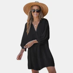 Women's Tie Cuff Button-Front Cover-Up Dress - Cupshe -Cupshe GUEST 2e9a61d1 5646 435a a6be 93fcc18c0344