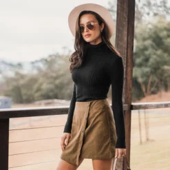 Women's Onyx Rib Turtleneck Sweater - Cupshe -Cupshe GUEST 2ef4c596 cafb 4bb5 b8ee d591f89bc55f