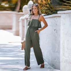 Women's Foldover Tie Strap Jumpsuit - Cupshe -Cupshe GUEST 2fa3492d 751b 47c2 bf17 5223ba424a33