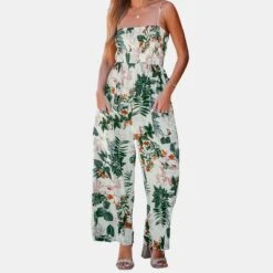 Women's Tropical Smocked Cami Jumpsuit - Cupshe -Cupshe GUEST 30532a5f 5346 403a a4d5 784e0c00bbad