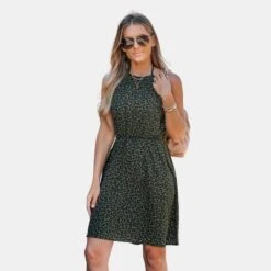 Women's Leopard Chiffon Mini Halter Dress - Cupshe -Cupshe GUEST 309bcbb9 fd58 4603 87aa 484988f89abd