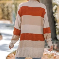 Women's Striped Textured Knit Open Front Cardigan - Cupshe -Cupshe GUEST 30b3edd1 6d2b 4710 b867 9a873fb408ae