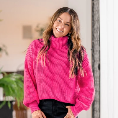 Women's Chunky Knit Turtleneck Long Sleeve Sweater - Cupshe 9 Women's Chunky Knit Turtleneck Long Sleeve Sweater - Cupshe - Image 7